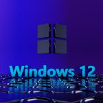a purple and blue background with the words windows 12 on it windows remote desktop settings screen, system properties window, remote desktop enabled option