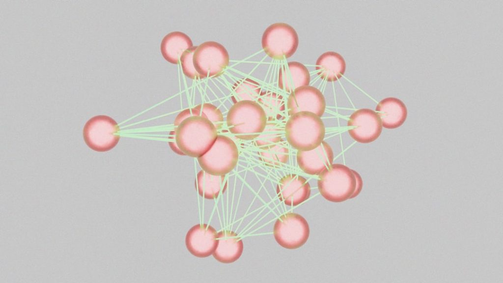 A computer generated image of a cluster of spheres proxy server diagram, client proxy internet, network flow illustration