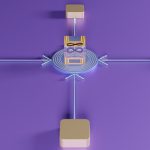 a robot with a light saber vpn connection diagram, encrypted tunnel, laptop server illustration