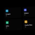 Four digital folders for images, videos, gifs, and cache files file compression, gif settings, video crop