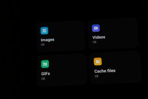 Four digital folders for images, videos, gifs, and cache files file compression, gif settings, video crop