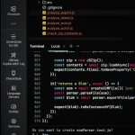 Computer code displayed on a dark screen ai app builder dashboard, no code interface, startup tools