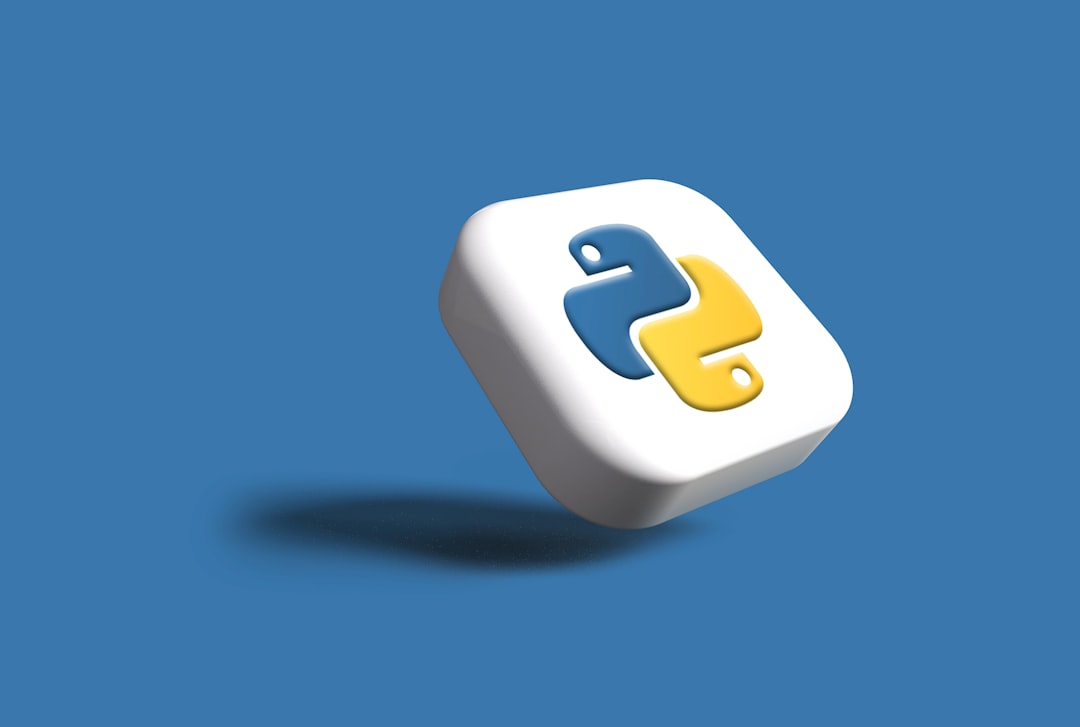 a white cube with a yellow and blue logo on it secure email encryption, privacy protection, lock icon screen, cybersecurity concept
