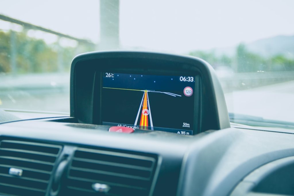 black vehicle GPS turned on gps tracking dashboard, fleet map interface, real time vehicle tracking