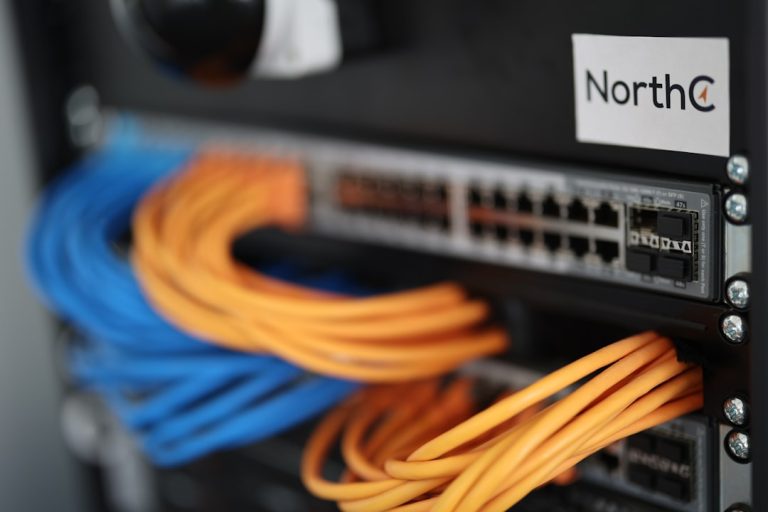 a close up of a network switch box global data centers map, fiber backbone network, edge computing nodes