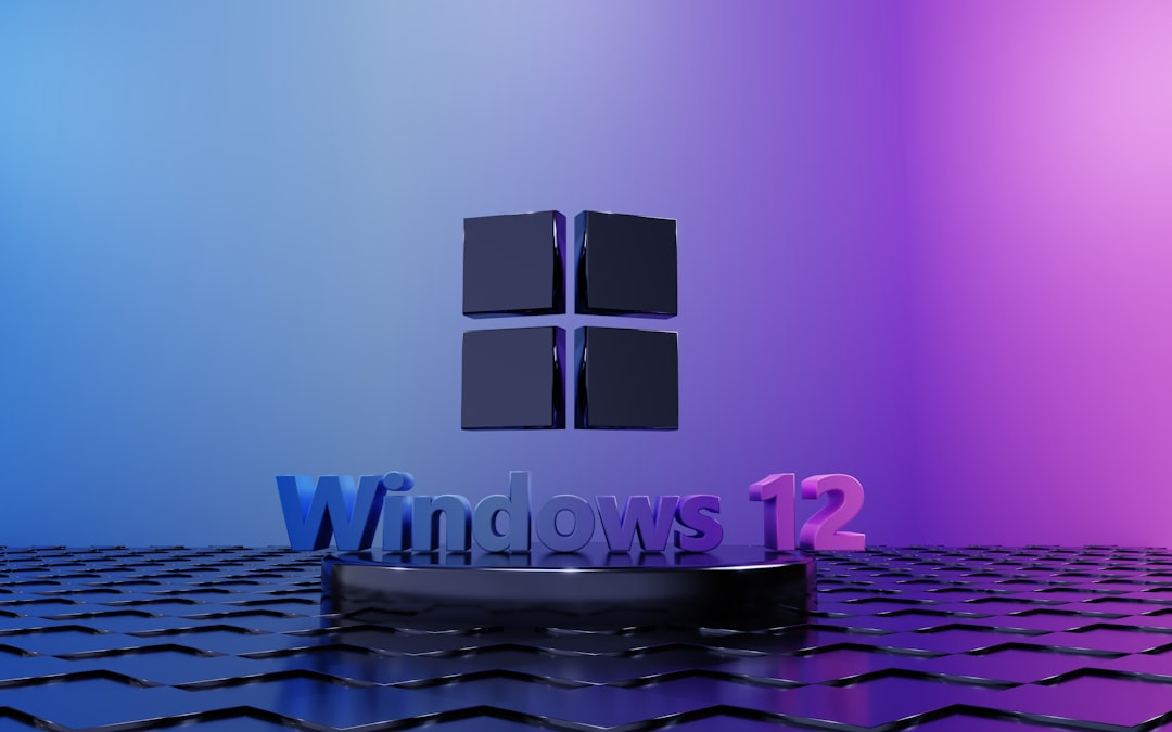 a purple and blue room with windows 12 on the wall uninstall program window, windows settings apps, cleanup process, fresh install software