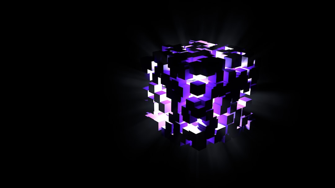 a purple cube is shown in the dark minecraft crafting table interface, rare item recipe, glowing star core item