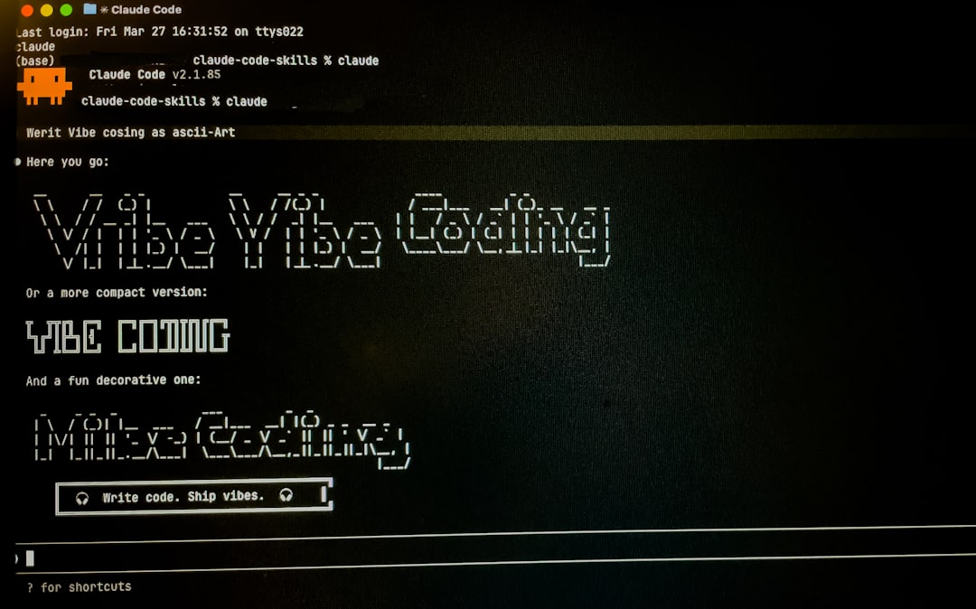 Computer screen displays "vibe vibe coding" text. video encoding software screen, command line interface, streaming server setup