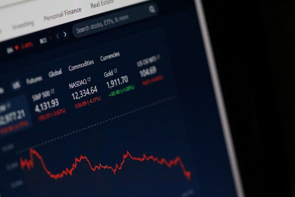 a close-up of a screen online banking dashboard, laptop finance screen, digital investment process