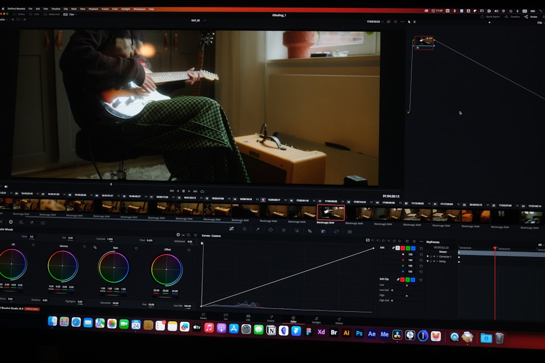 a computer screen showing a man sitting in a chair photo editing interface lightweight software, basic tools panel, color correction sliders