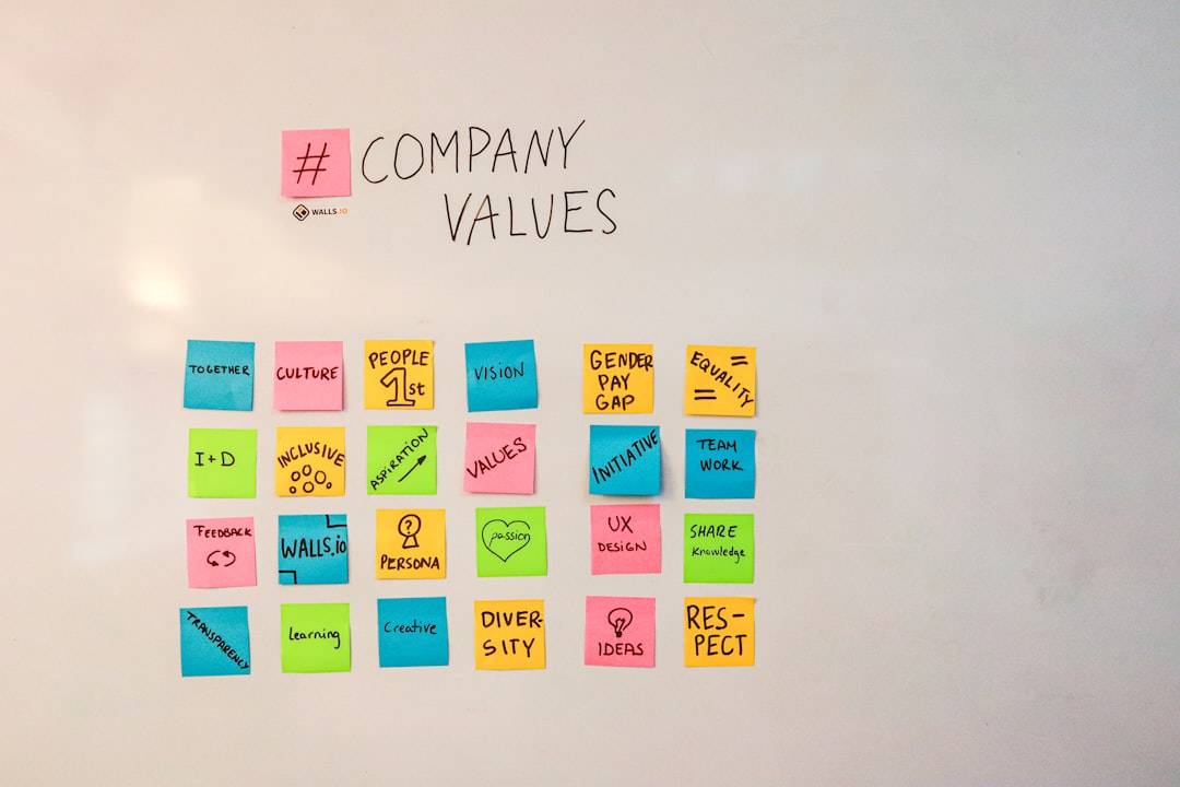 a white board with post it notes on it content planning whiteboard, keyword grouping sticky notes, seo strategy meeting