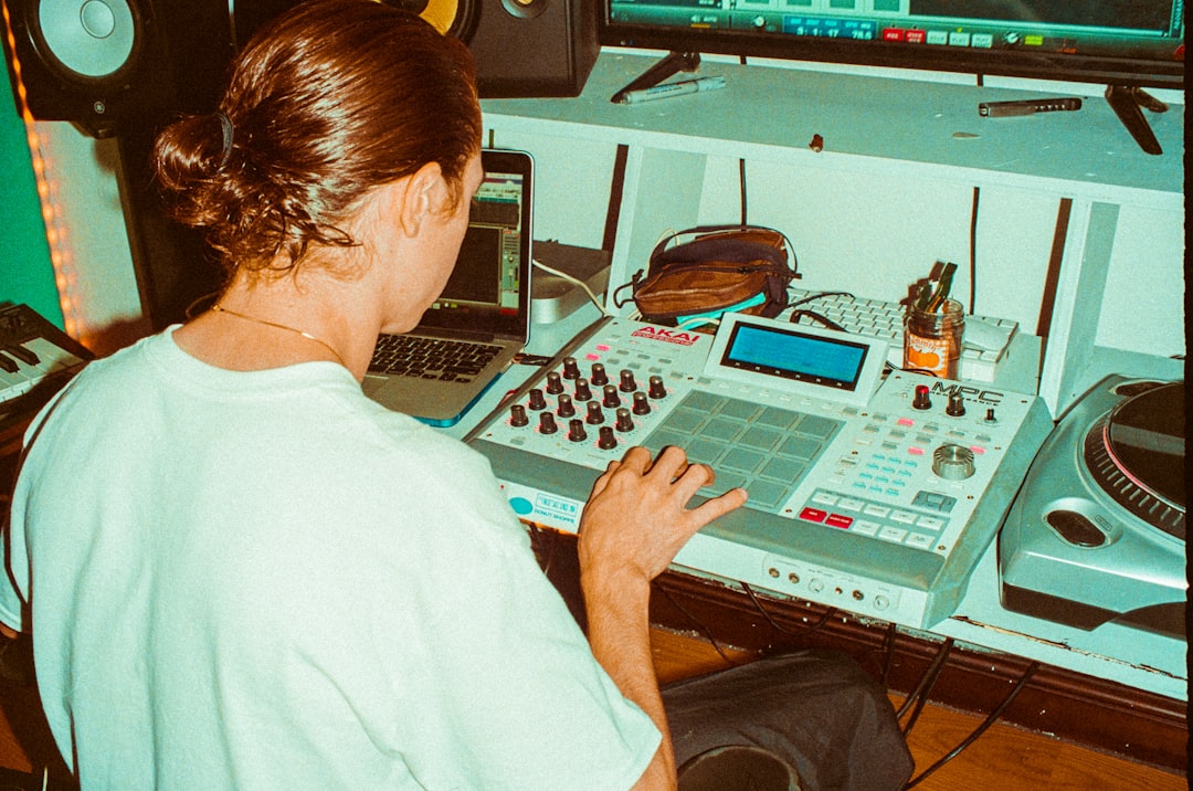 a woman sitting in front of a mixing desk fl studio note color selector, piano roll toolbar, color palette menu