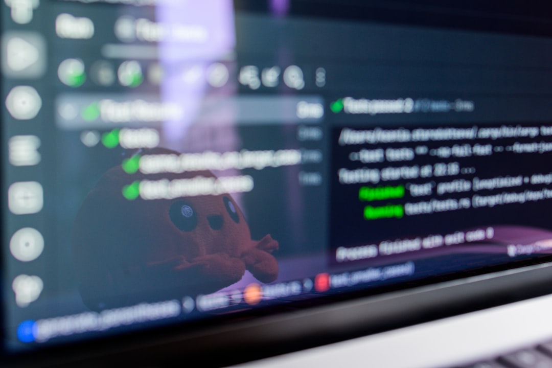 Computer screen displaying code with a toy reflected. rocket league scam warning screen, phishing alert message, secure trading concept