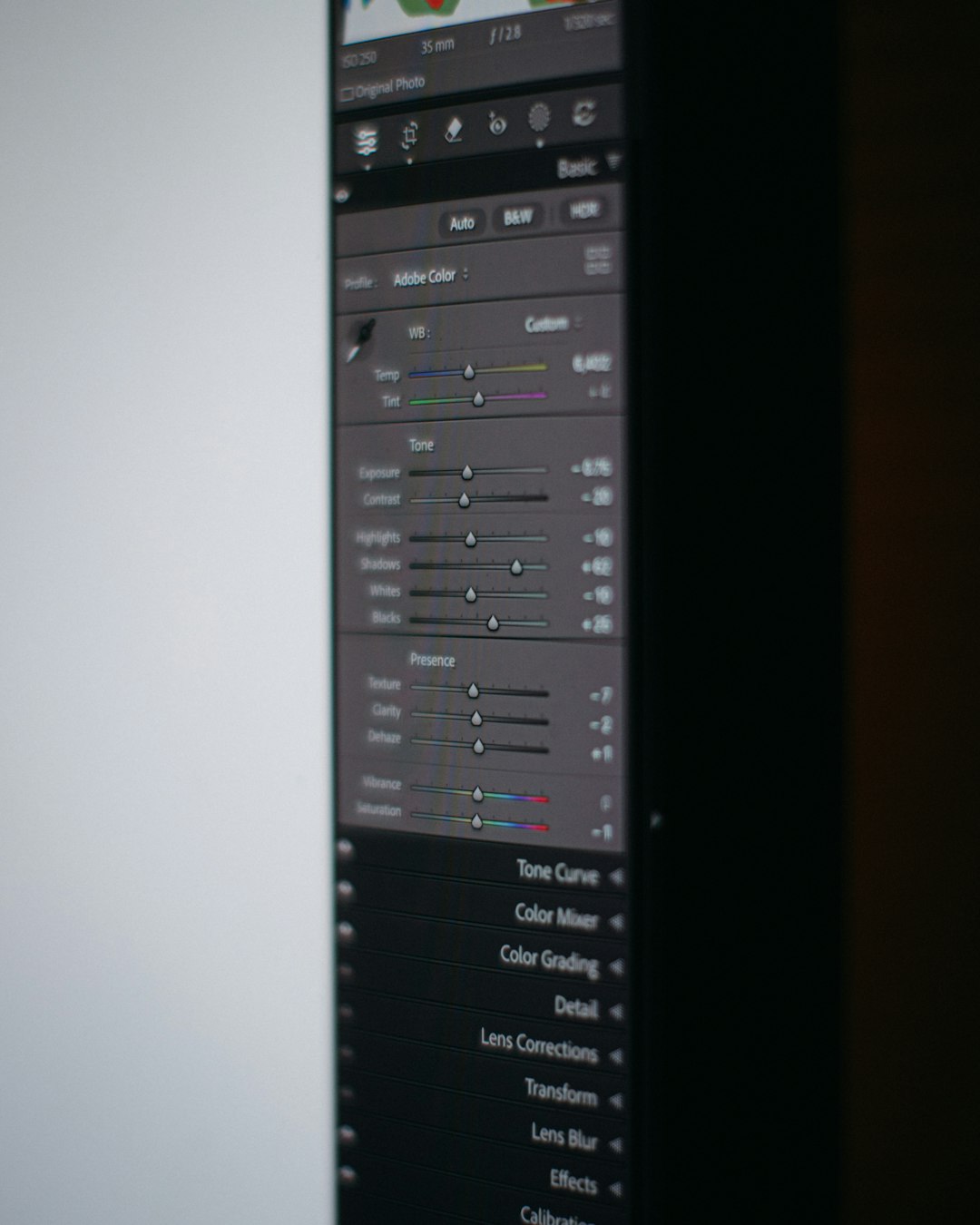 Computer screen showing photo editing software interface vertical video editing mobile screen captions overlay