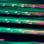 purple and green light digital wallpaper digital language evolution, abstract typography, online communication concept