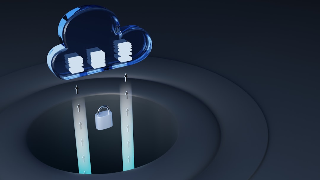 a blue and white logo encrypted connection illustration, global server network map, smartphone data protection