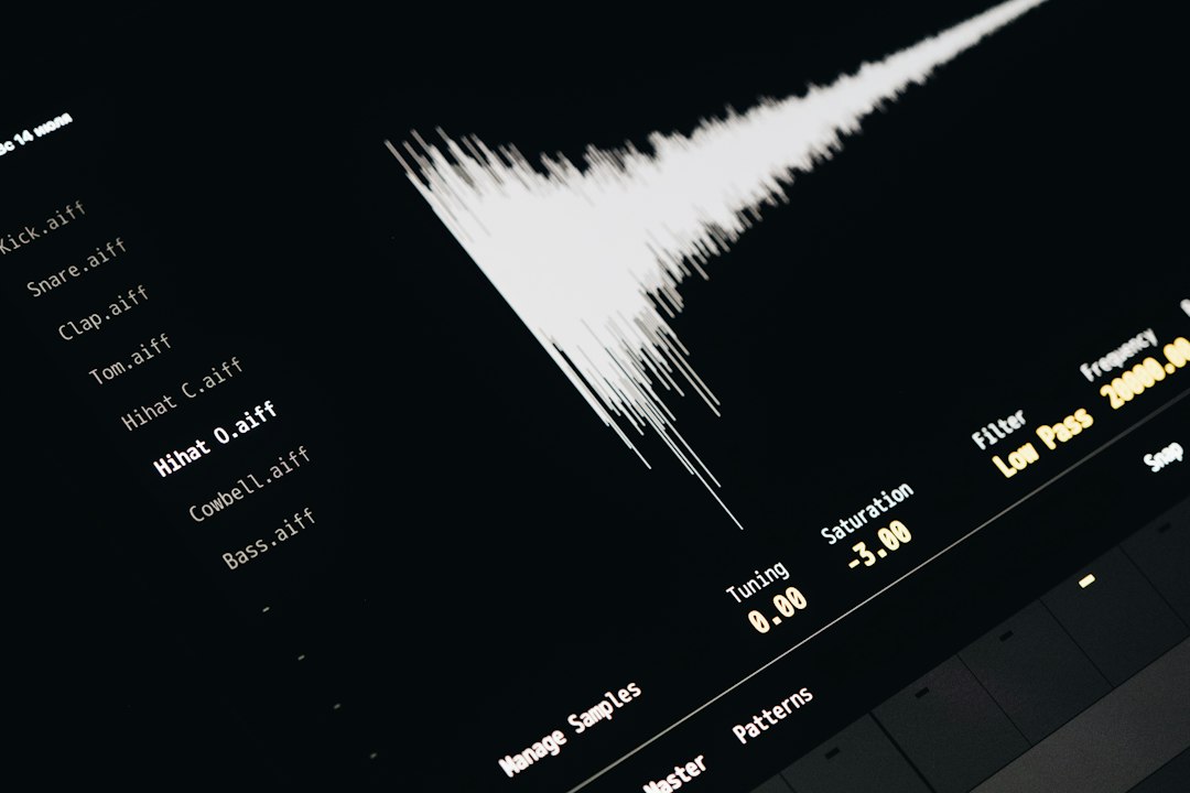 A computer screen with a sound wave on it command line, audio conversion, waveform