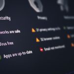 A security and privacy dashboard with its status. cyber security dashboard, identity monitoring alert, credit score screen