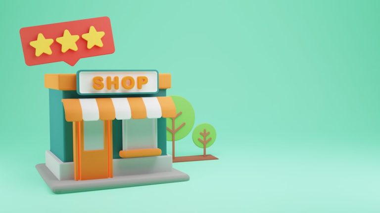 a small toy store with a green background local business profile, map listing, customer reviews