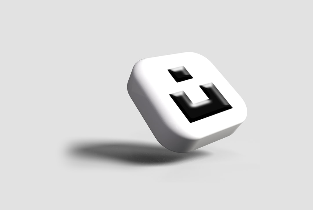 a white object with a black letter on it modern website footer, 3d icons, clean layout
