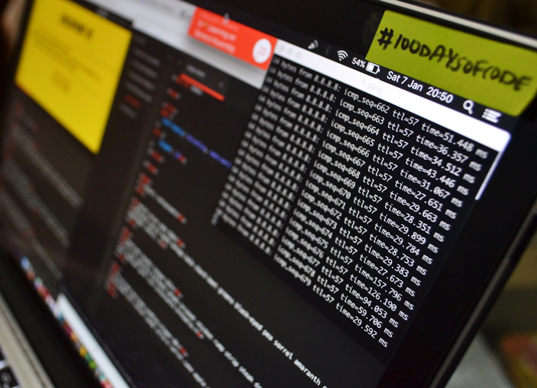 black laptop computer turned on linux server security, antivirus dashboard, enterprise protection