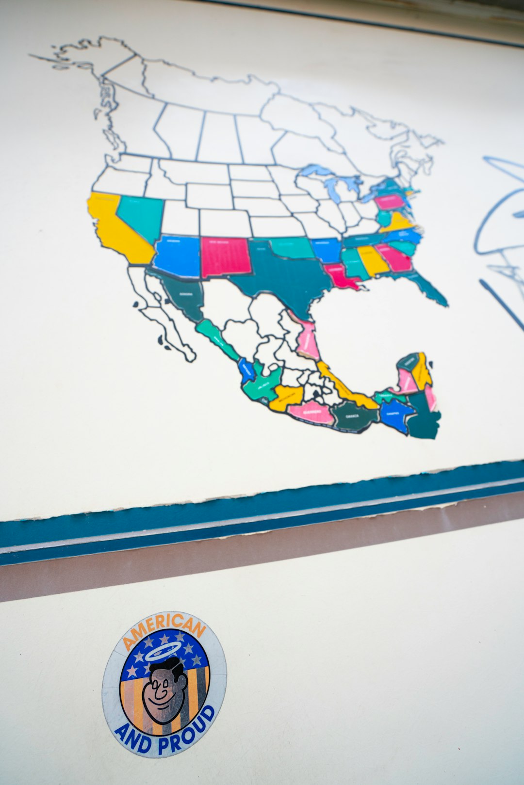 Map of north america with colorful states and distinct regions. healthcare strategy, regional map, executive dashboard