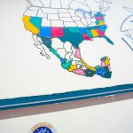Map of north america with colorful states and distinct regions. healthcare strategy, regional map, executive dashboard