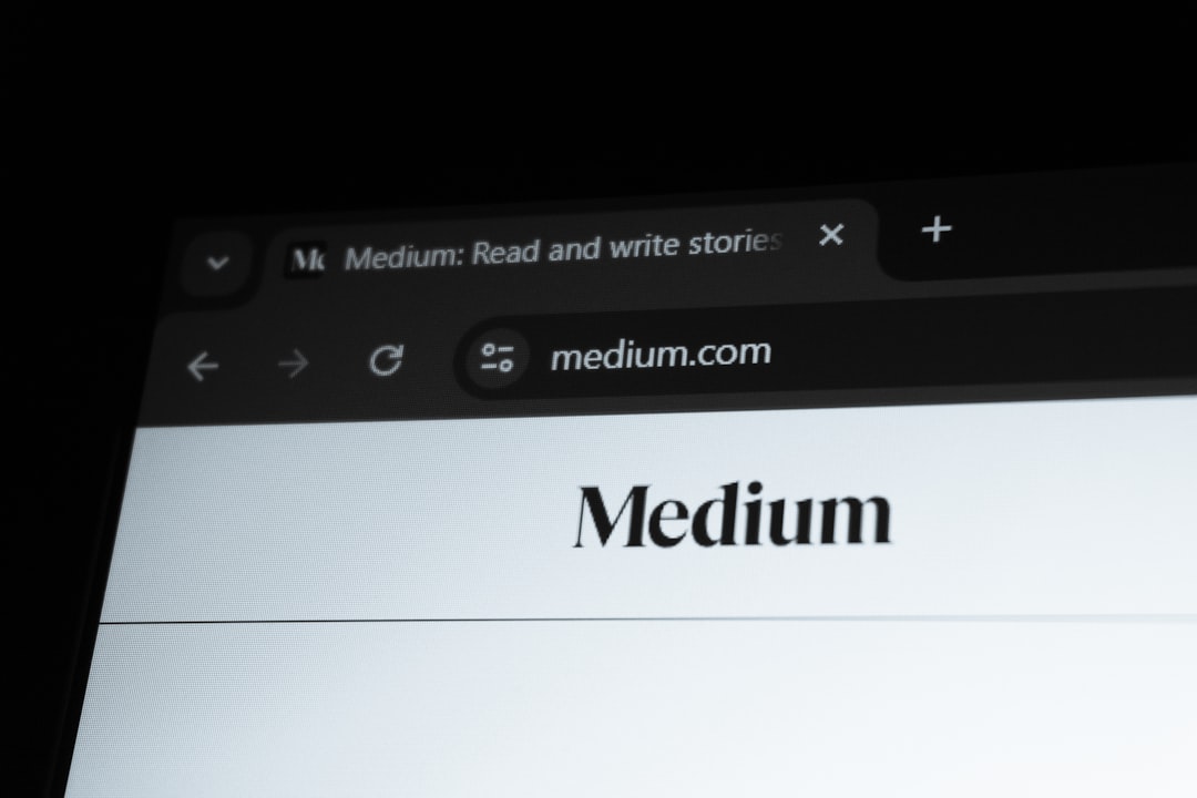 Medium.com website displayed on a screen. modern website footer, 3d icons, clean layout