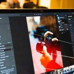 Photo editing software is shown on a laptop screen. photo editing app, edge refinement, transparent png
