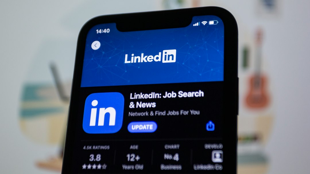 the linkedin logo is displayed on a smartphone linkedin marketing, webinar promotion, social media post, b2b audience