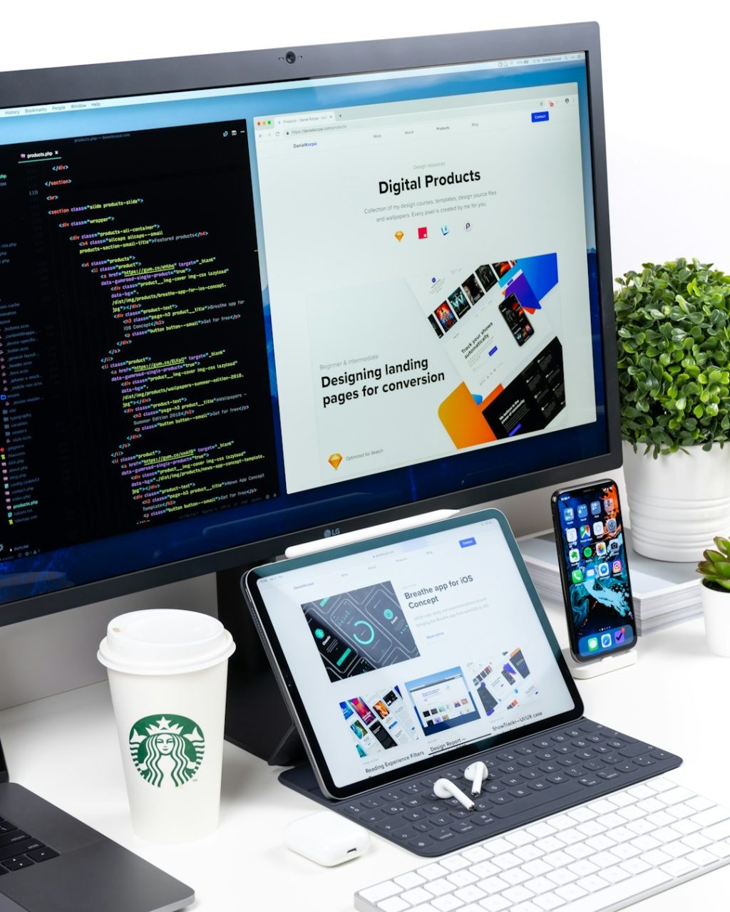 turned-on monitor displaying digital products software localization, developer workflow, app translation