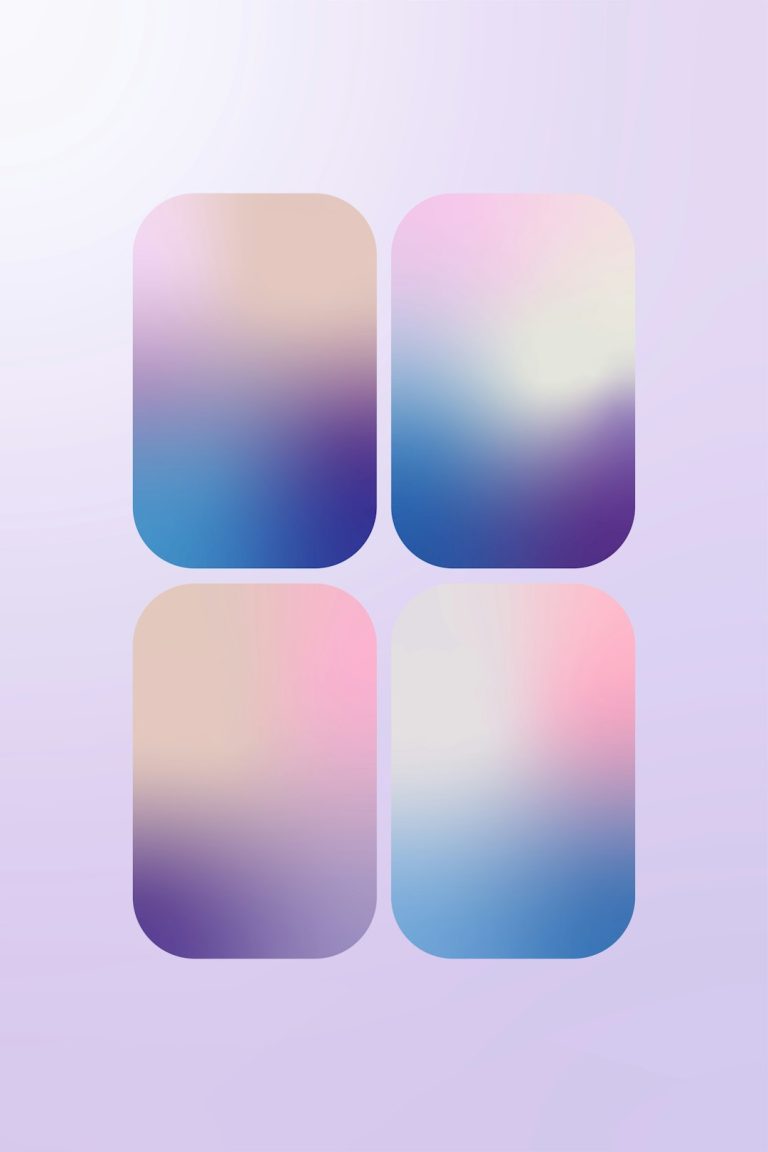 A purple and pink background with three square shapes iphone widgets, custom home screen, pastel design, app layout