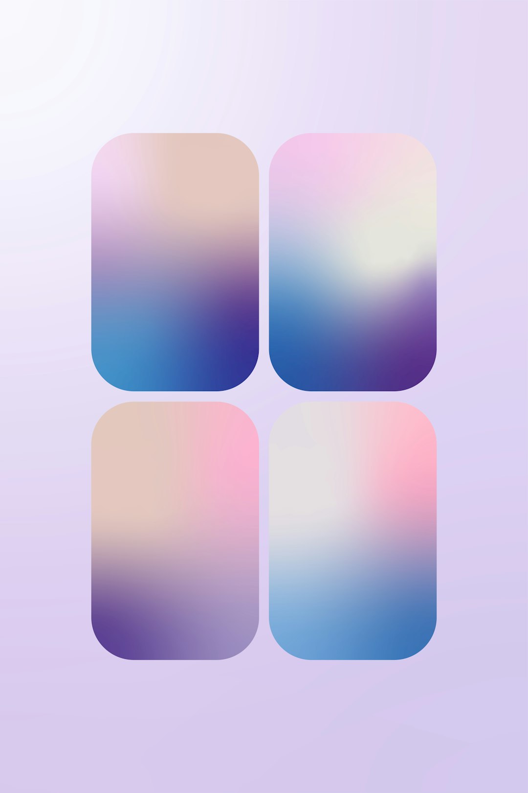 A purple and pink background with three square shapes iphone widgets, custom home screen, pastel design, app layout