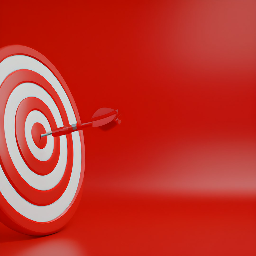 a red and white logo target board, email data, lead accuracy, sales success
