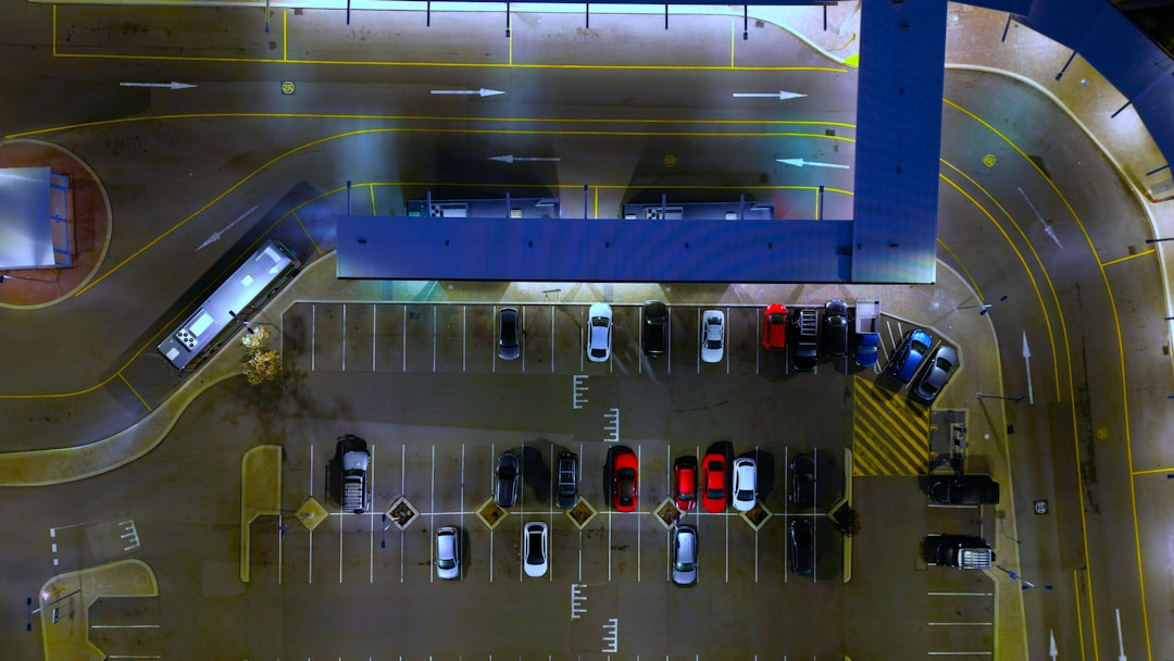 an aerial view of a parking lot at night autonomous vehicle, retail analytics, healthcare video, smart surveillance