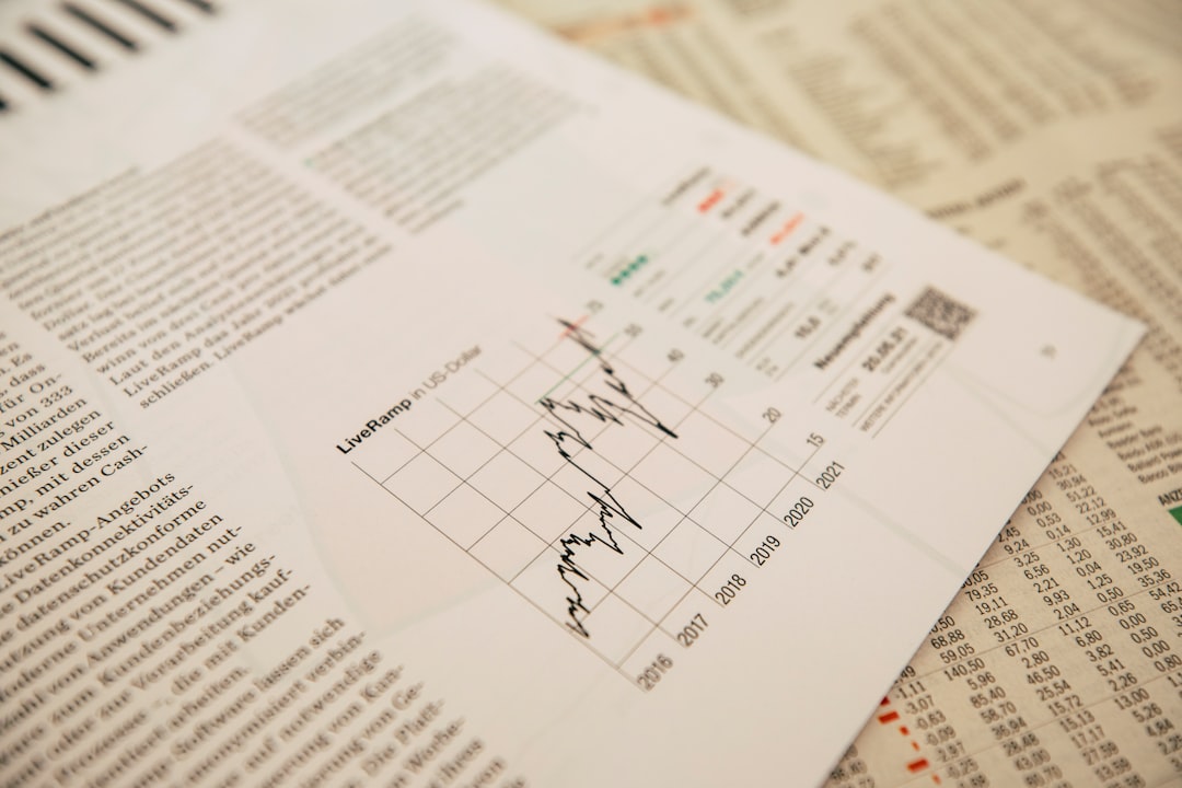 financial newspaper with stock chart financial report, clinic analytics, business planning