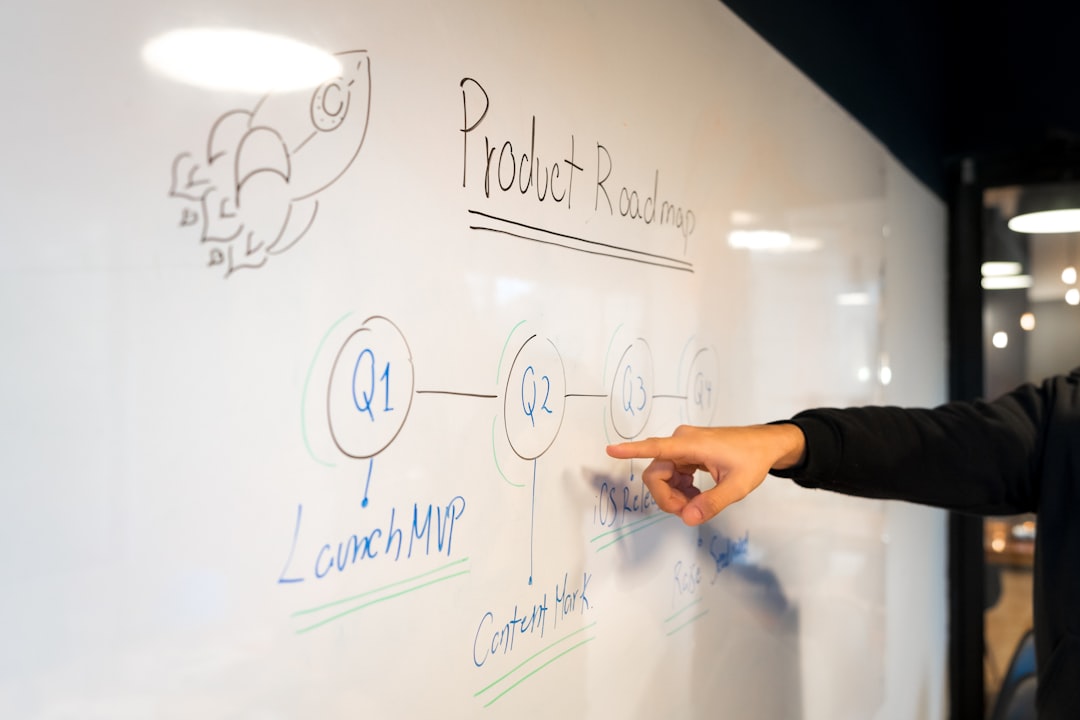 person writing on white board customer journey, digital process, service quality