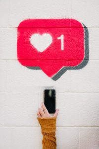 red and white love wall decor customer photos, social proof, instagram wall