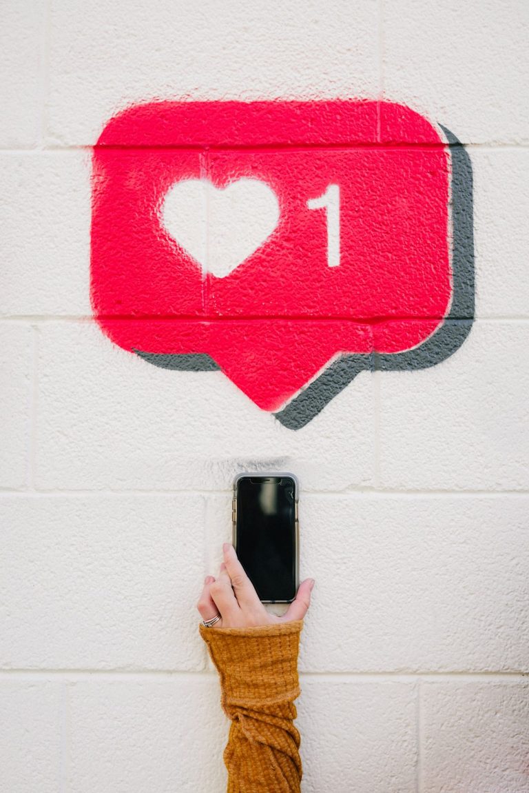 red and white love wall decor customer photos, social proof, instagram wall