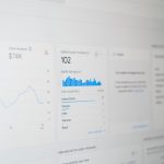 a computer screen with a bunch of data on it ai search results, marketing analytics, website traffic
