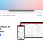 a computer screen with a phone and a tablet agency team, client websites, maintenance workflow, support tickets