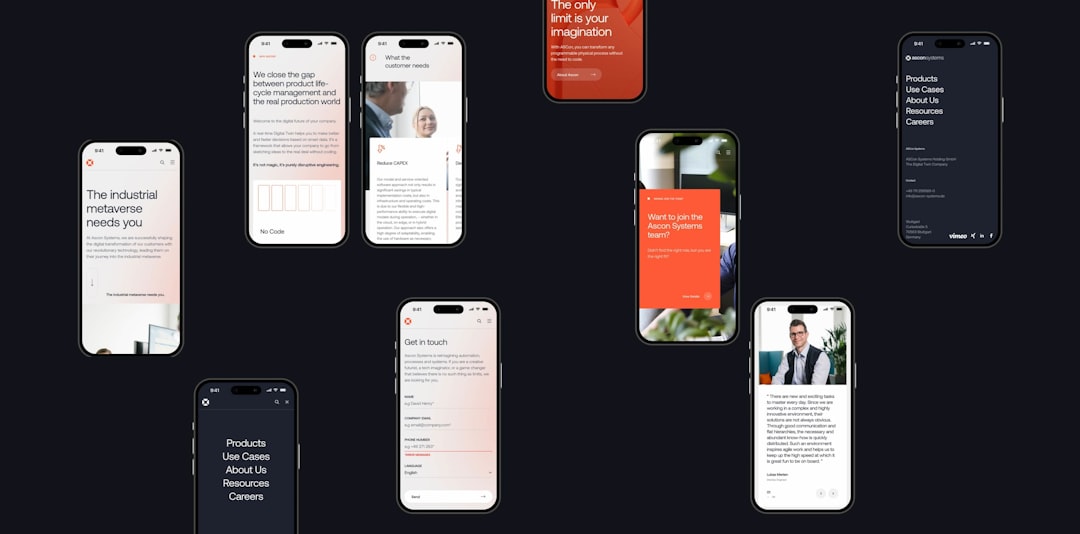 a group of cell phones sitting next to each other mobile landing page, clear headline, call to action