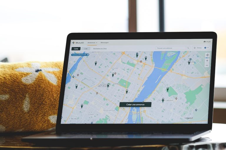 a laptop with a map on the screen website migration, search rankings, redirect map