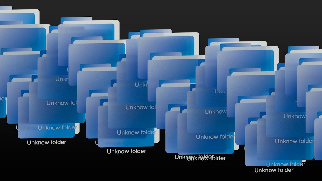 A repeating pattern of blue digital folders on a dark grey background case files, legal analytics, workflow automation, litigation
