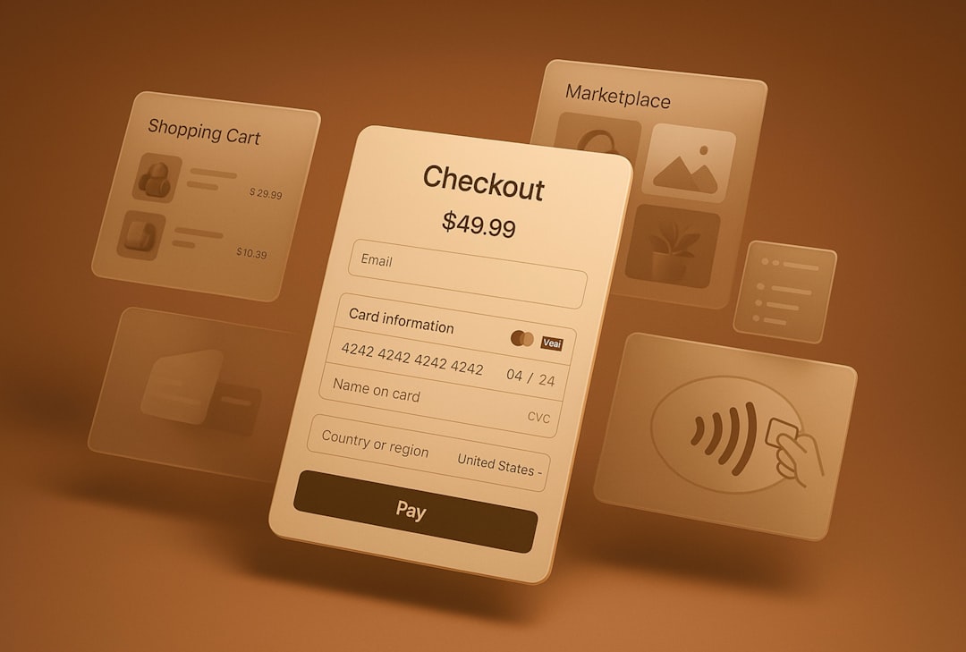 Online checkout screen with payment details and shopping cart. online store, shopping cart, performance chart, customer checkout