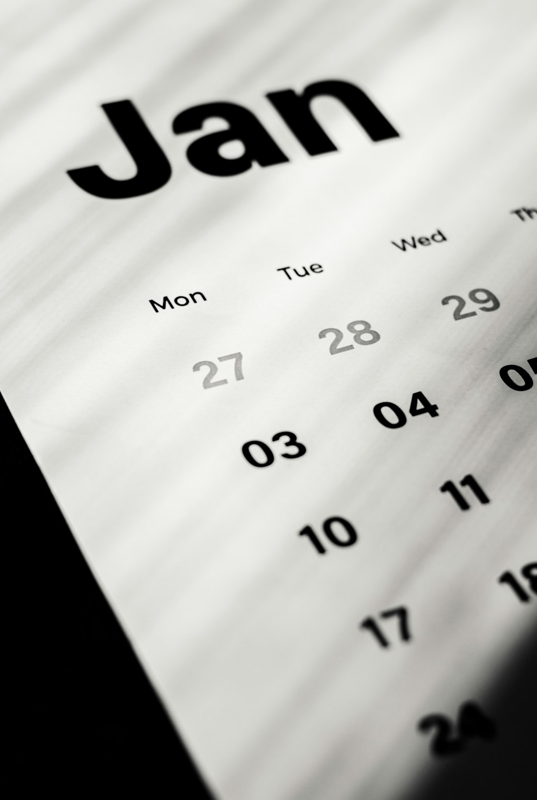a calendar with the word jan on it email calendar, outreach schedule, podcast planning