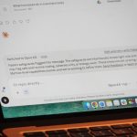 A laptop displaying openai 4.0 chatbot interface sales inbox, email subject lines, prospecting, open rate