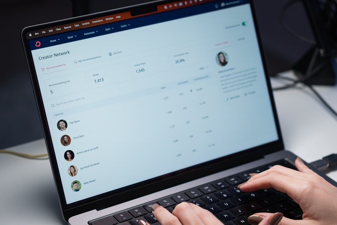 a person typing on a laptop keyboard on a desk sales follow up, email sequence, lead nurturing, crm dashboard