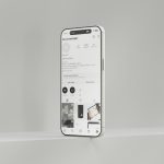 a white cell phone is hanging on a wall email editor, gif upload, mobile preview