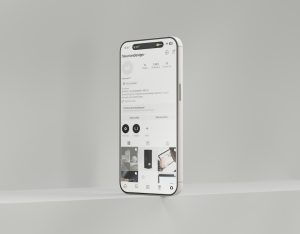 a white cell phone is hanging on a wall email editor, gif upload, mobile preview